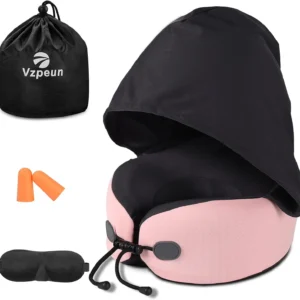 Pink Hooded Travel Pillow